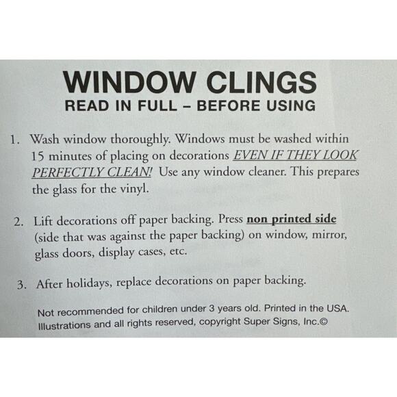 Super Signs VTG Thanksgiving Valentine’s Day Static Cling Window Decorations NEW - Picture 5 of 5